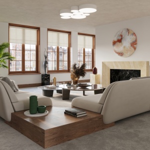 Lustra Arena Alb 55x55x11 cm - Img 6
