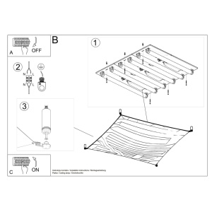 Lustra Luna Alb 3000K 140x140x15 cm - Img 5