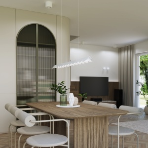 Lustra suspendata LED Biscuit Alb 3000K 131x13x200 cm - Img 14