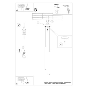 Lustra suspendata Pastelo Alb 15x15x118 cm - Img 6