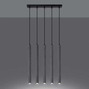Lustra suspendata Pastelo din beton Gri 25x25x100 cm - Img 3