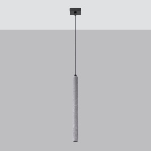 Lustra suspendata Pastelo din beton Gri 3.5x3.5x120 cm - Img 2