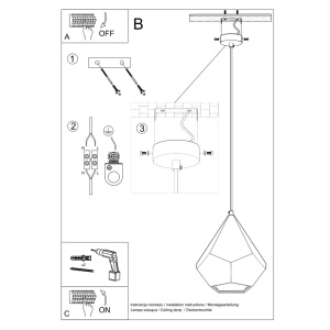 Lustra suspendata Pavlus din ceramica Alb 25x25x135 cm - Img 5