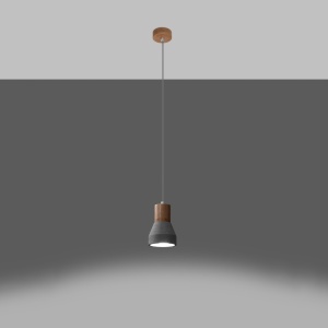 Lustra suspendata Qubic Gri 10x10x120 cm - Img 3