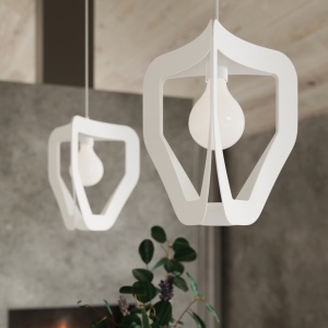 Lustra suspendata Tres Alb 33x33x130 cm - Img 8