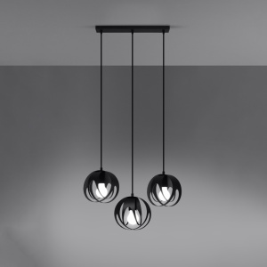 Lustra suspendata Tulos Negru 50x16x117 cm - Img 3