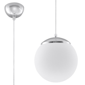 Lustra suspendata Ugo Argintiu 20x20x110 cm