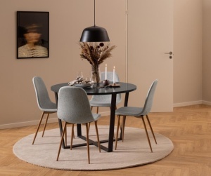 Masa dining Amble, Negru, 75x110x110 cm - Img 5