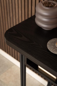 Masa dining Darlington, Negru, 77x80x140 cm - Img 2