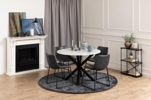 Masa dining Heaven, Alb, 75.5x110x110 cm