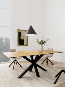 Masa dining Heaven, Natural, 75.5x200x100 cm