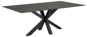 Masa dining Heaven, Negru, 75.5x200x100 cm - Img 6