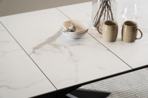 Masa dining Irwine, Alb, 76x210x90 cm - Img 4