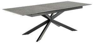 Masa dining Irwine, Negru, 76x240x100 cm - Img 8
