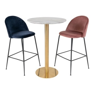 Masa tip bar Bolzano, Alb, 70x70x105 cm - Img 2