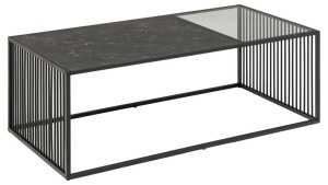 Masuta de cafea Strington, Negru, 40x120x60 cm - Img 6