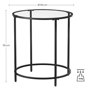Masuta laterala, Vasagle, Negru, 50x50x55.3 cm - Img 6