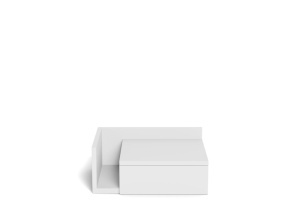 Noptiera Ashlan, Alb, 16.5x40x32 cm - Img 3
