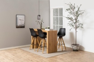 Scaun de bar Dima, Negru, 111.5x48.5x55 cm - Img 2