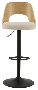 Scaun de bar Lucy, Bej, 113x47x50.5 cm - Img 4