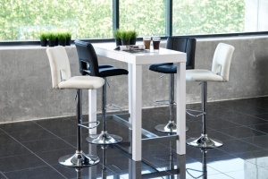 Scaun de bar Sylvia, Alb, 115x41.5x52 cm - Img 4