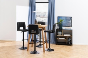 Scaun de bar Sylvia, Negru, 115x41.5x52 cm