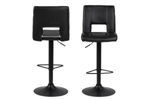 Scaun de bar Sylvia, Negru, 115x41.5x52 cm - Img 4