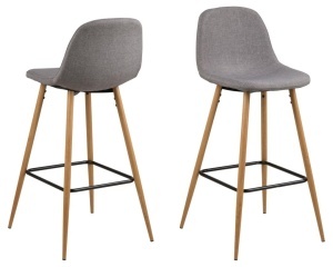 Scaun de bar Wilma V3, Gri, 101x46.6x51 cm - Img 2