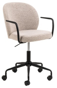 Scaun de birou Patricia, Bej, 93.5x59x50 cm - Img 3