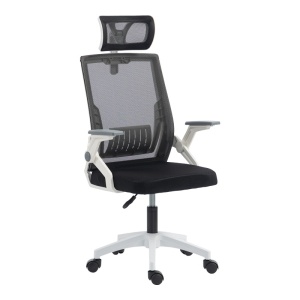 Scaun de birou V2, Plymot, Negru, 58x48x122 cm