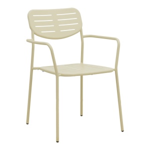 Scaun de gradina Stivuibil, Deraby, Crem, 45.5x56x83 cm