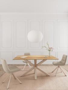 Scaun dining Adisa, Bej, 84x47x57 cm - Img 2