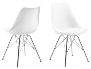 Scaun dining Eris, Alb, 85.5x48.5x54 cm - Img 4