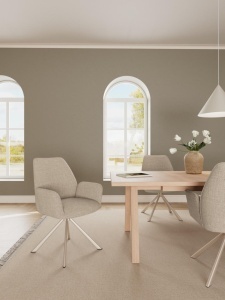 Scaun dining Glenda V1, Bej, 88.5x61x63 cm