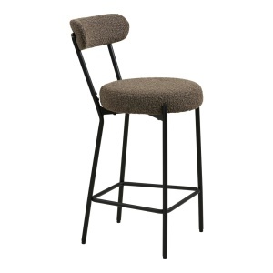 Scaun inalt pentru insula de bucatarie Badalona, Maro, 46x39x90 cm