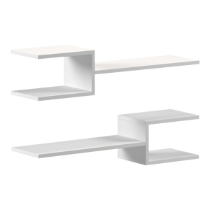 Set 2 bucati Raft de perete, Sumpa, Alb, 20x65x18 cm - Img 2