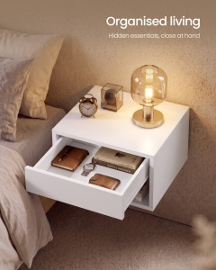 Set 2 piese Noptiere Kailyn, Alb, 40x35x23 cm - Img 3