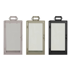 Set 36 piese Felinare decorative pentru lumanari Alabama, Negru, 71.5x54x120 cm