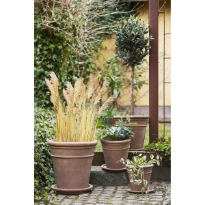 Set 4 piese Ghiveciuri de flori Stockport, Maro, 49x49x49 cm