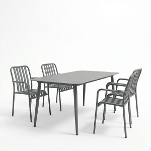 Set 5 masa si scaune gradina, Heven Vista, Antracit, 80x150x72 cm - Img 2