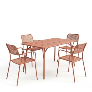 Set 5 masa si scaune gradina, Moraja Federal, Terracotta, 80x140x72 cm - Img 2