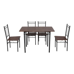Set masa si scaune dining 5 buc. Roza, Nuc, 110x60x90 cm - Img 2