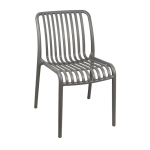 Set mobilier dining 3 piese Zoi Groovy, Antracit, 80x80x74 cm - Img 3