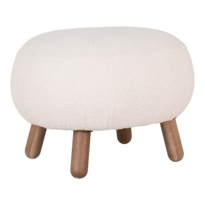 Taburet circular Savona, Alb, 47x56x41.5 cm - Img 4