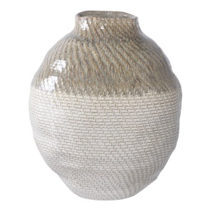 Vaza decorativa, Alb, 26x26x30.5 cm - Img 5