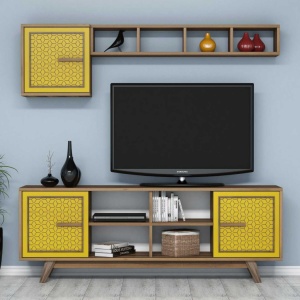 Έπιπλο TV Ayla-Walnut, Yellow