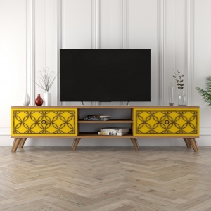 Έπιπλο TV Class-Walnut, Yellow