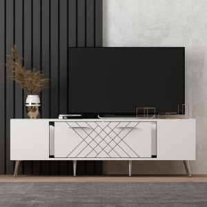 Έπιπλο TV Detas Λευκό 150x48.2x35 cm