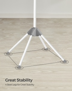 Απλώστρα Ρούχων Songmics Λευκό 65x65x150 cm - Img 5