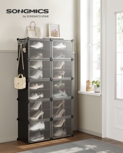 Αρθρωτή παπουτσοθήκη Songmics Μαύρο 82x32x152 cm